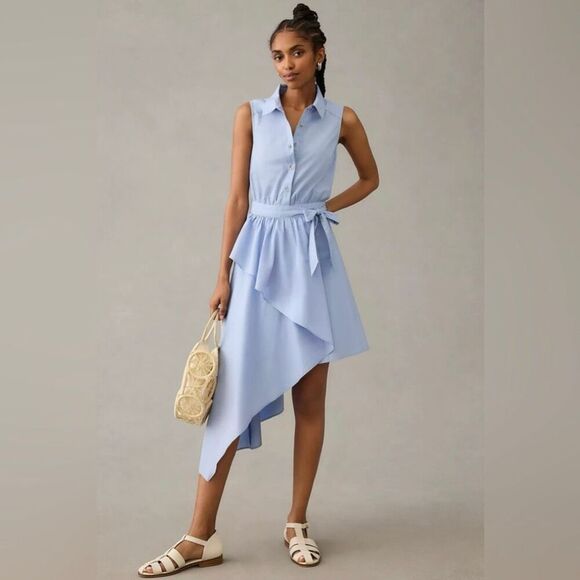 Maeve Dresses & Skirts - Anthropologie Maeve Blue Sleeveless Wrap Dress 10 Women